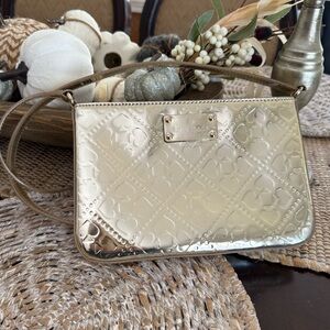Kate Spade Emerald Avenue Metallic Gold Crossbody bag.